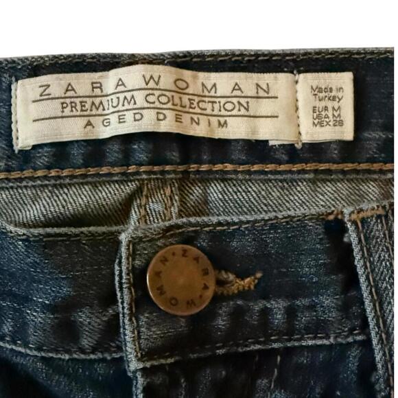 Zara Woman Premium Collection Aged Denim Boyfriend Jeans 26/27 - Picture 3 of 7